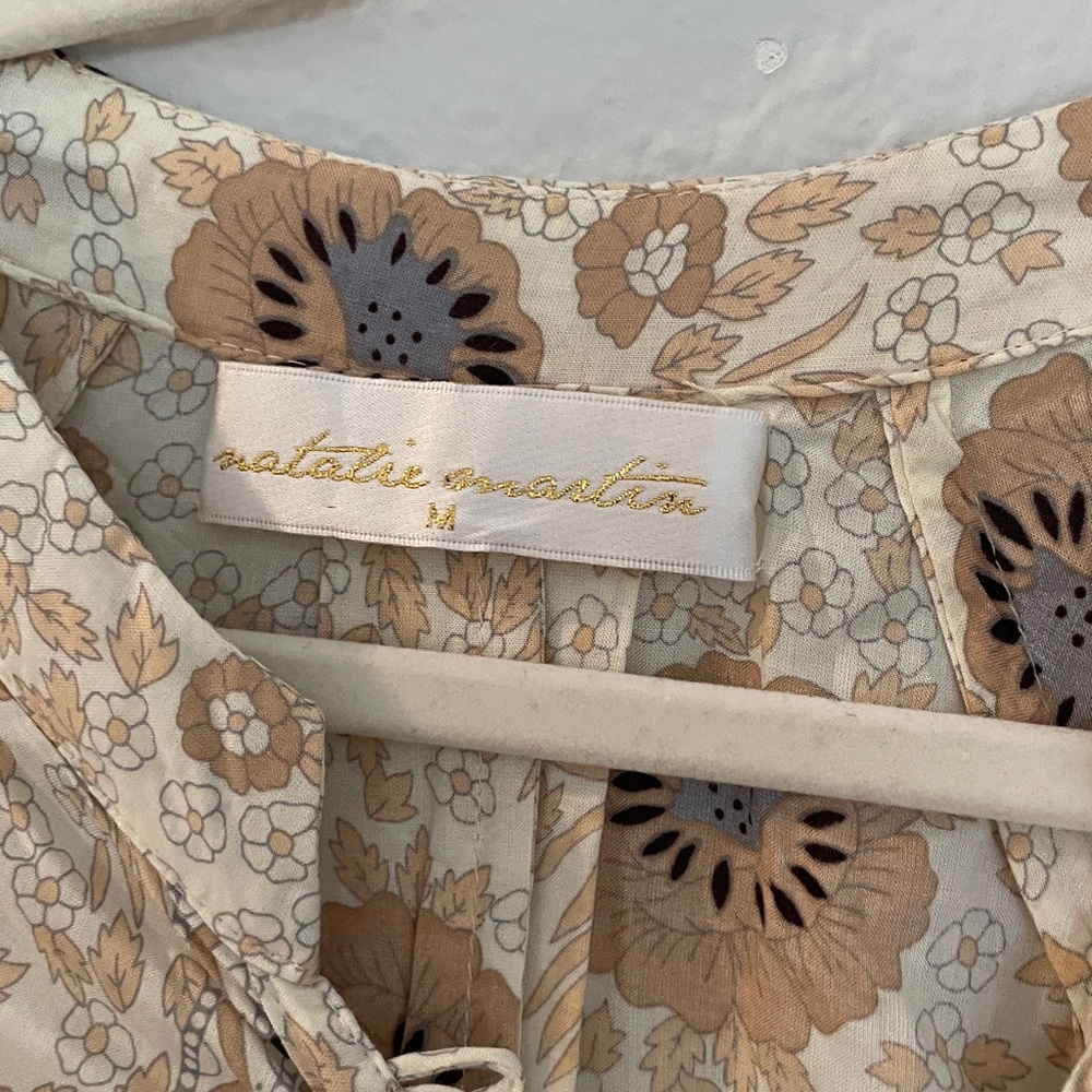 Natalie Martin Fiore Maxi Dress in Vintage Flowers Sand Lightweight Rayon medium - Picture 6 of 9